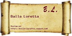 Balla Loretta névjegykártya